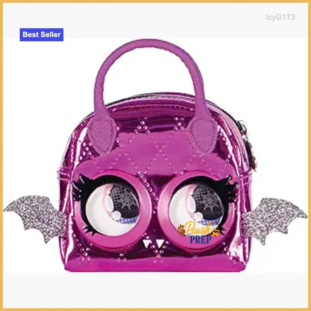 Mini Denim Purse with Eye Roll Feature, Clip-On Accessory for Girls